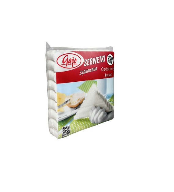 SERWETKA 1-W 15x15 ZĄBKOWANA BIAŁA (_/30/200)