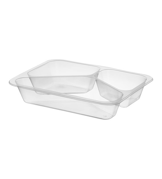 (REUSE) POJEMNIK DO ZGRZEWU TRÓJDZIELNY B-227x178x40 TRANSPARENT (30(36)/8/50)