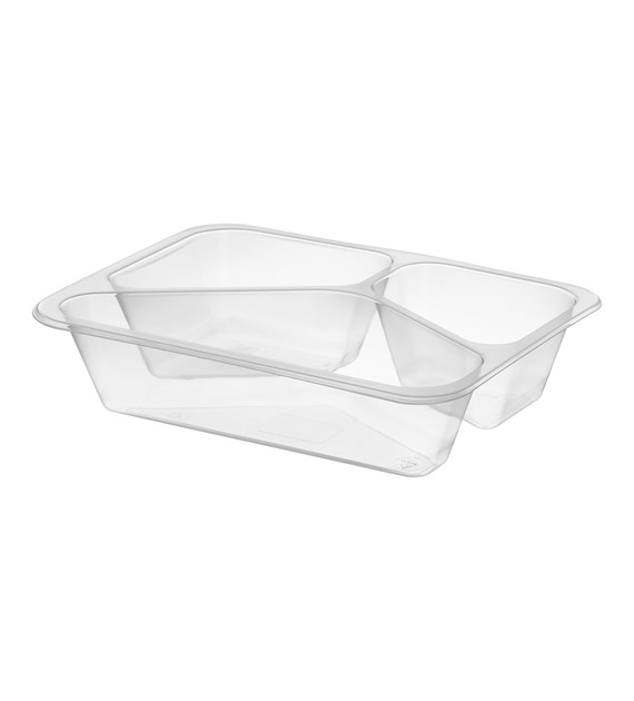 (REUSE) POJEMNIK DO ZGRZEWU TRÓJDZIELNY B-227x178x50 TRANSPARENT (32(40)/8/50)
