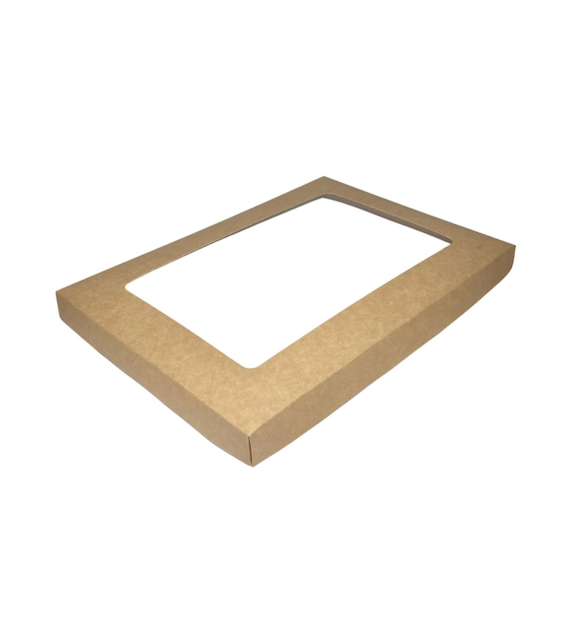 POKRYWKA Z OKNEM DO PUDEŁKA CATERING SET BOX BRĄZOWO-BIAŁE 250x350x30 (_/50/1)