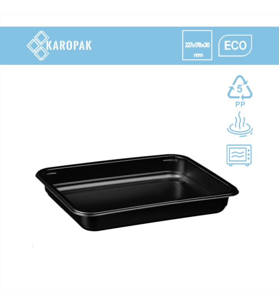 (REUSE) Pojemnik W1/624D 227x178x33 900ml CZARNY (16/1/320)