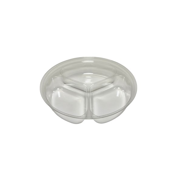 Pojemnik trójdzielny TRANSPARENTNY fi180mm 3x150ml (18/8/50)