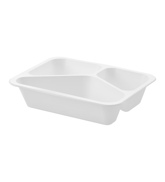 (REUSE) POJEMNIK DO ZGRZEWU TRÓJDZIELNY B-227x178x50 BIAŁY LITE (32(40)/12/50)