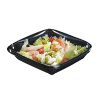 Pojemnik kwadratowy CZARNY 750ml 190x190mm + przykrywka (20/4/70)