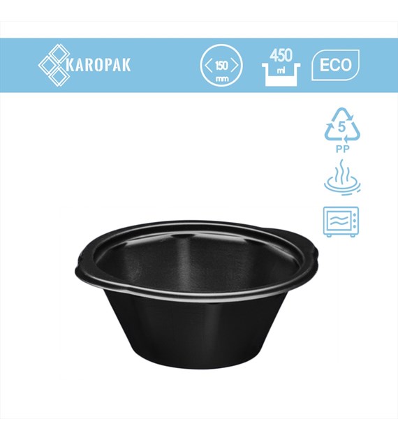 (REUSE) Miska D-5450C fi165mm 450ml CZARNA (18/10/50)