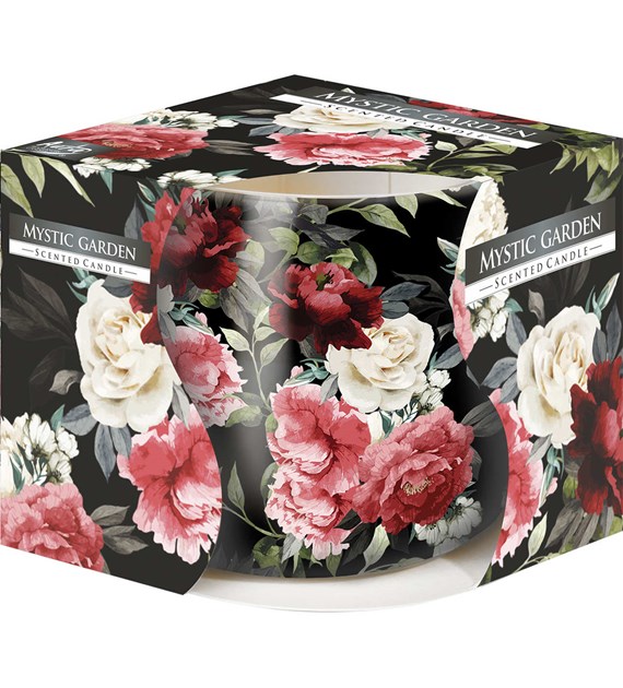 BISPOL świeca zapachowa w szkle baryłka  MISTYCZNY OGRÓD  (_/6/1)