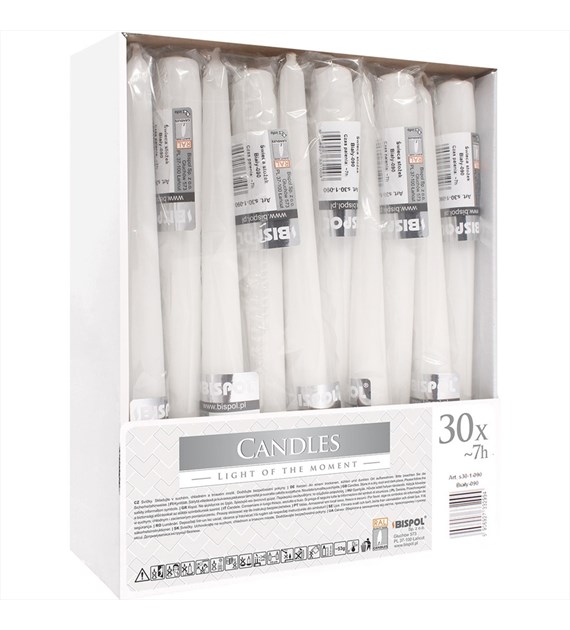 ŚWIECA STOŻEK BIAŁA (_/30/1)