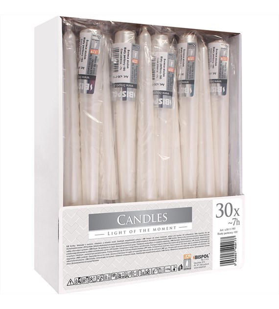 ŚWIECA STOŻEK BIAŁA PERŁA (_/30/1)