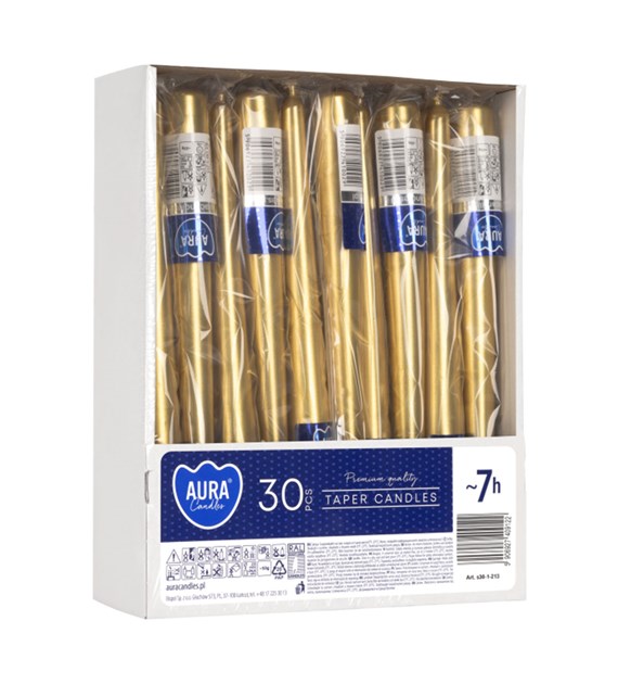 ŚWIECA STOŻEK ZŁOTY METALIC (_/30/1)