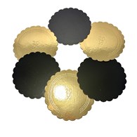 PODKŁAD OKRĄGŁY ZŁOTO-CZARNY 20cm 2400g KARBOWANY (_/1/50)