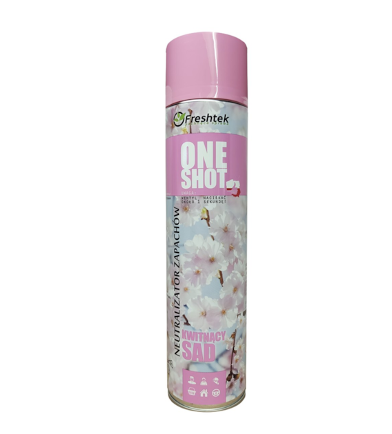 FRESHTEK ONE SHOT Neutralizator zapachów KWITNĄCY SAD 600ml (_/12/1)