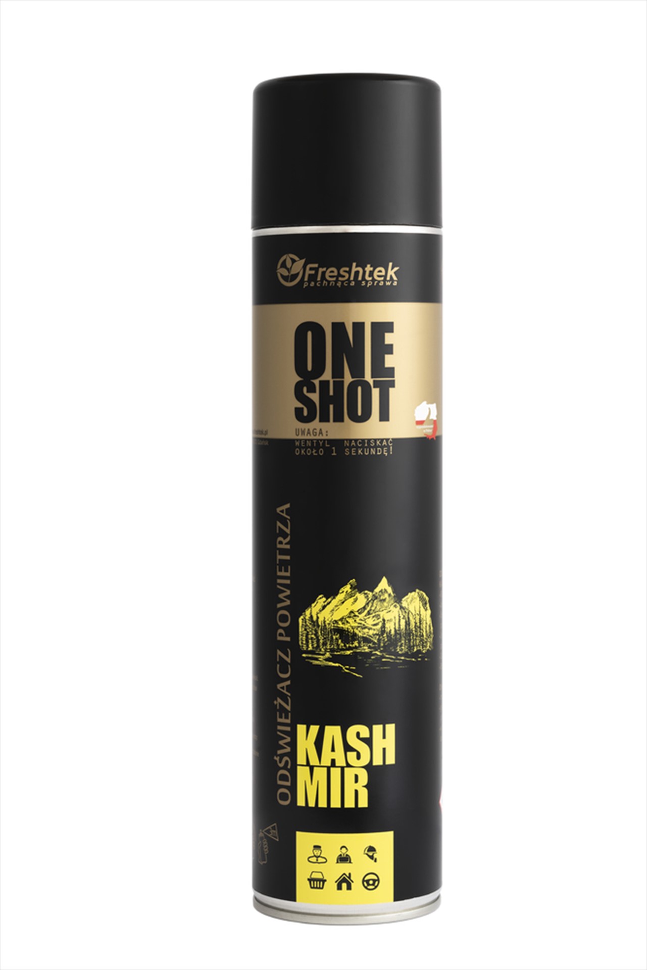 FRESHTEK ONE SHOT Odświeżacz powietrza KASZMIR Premium Line 600ml (_/12/1)