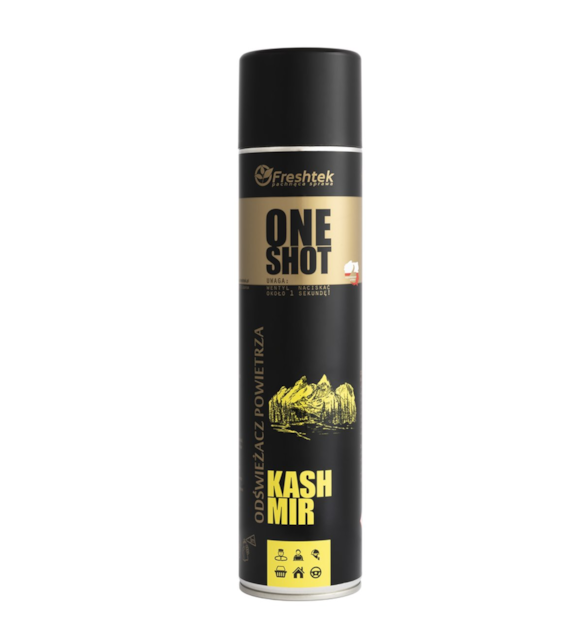 FRESHTEK ONE SHOT Odświeżacz powietrza KASZMIR Premium Line 600ml (_/12/1)