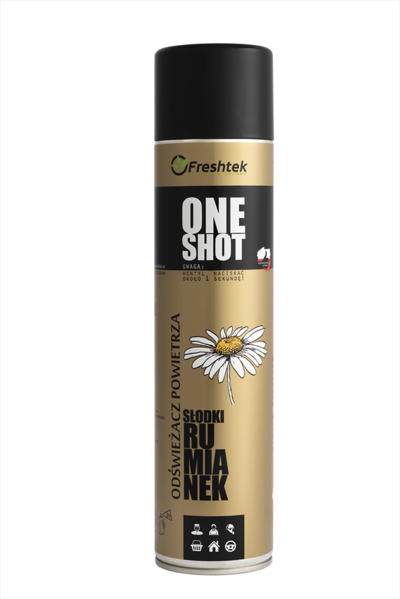 FRESHTEK ONE SHOT Odświeżacz powietrza SŁODKI RUMIANEK 600ml (_/12/1)