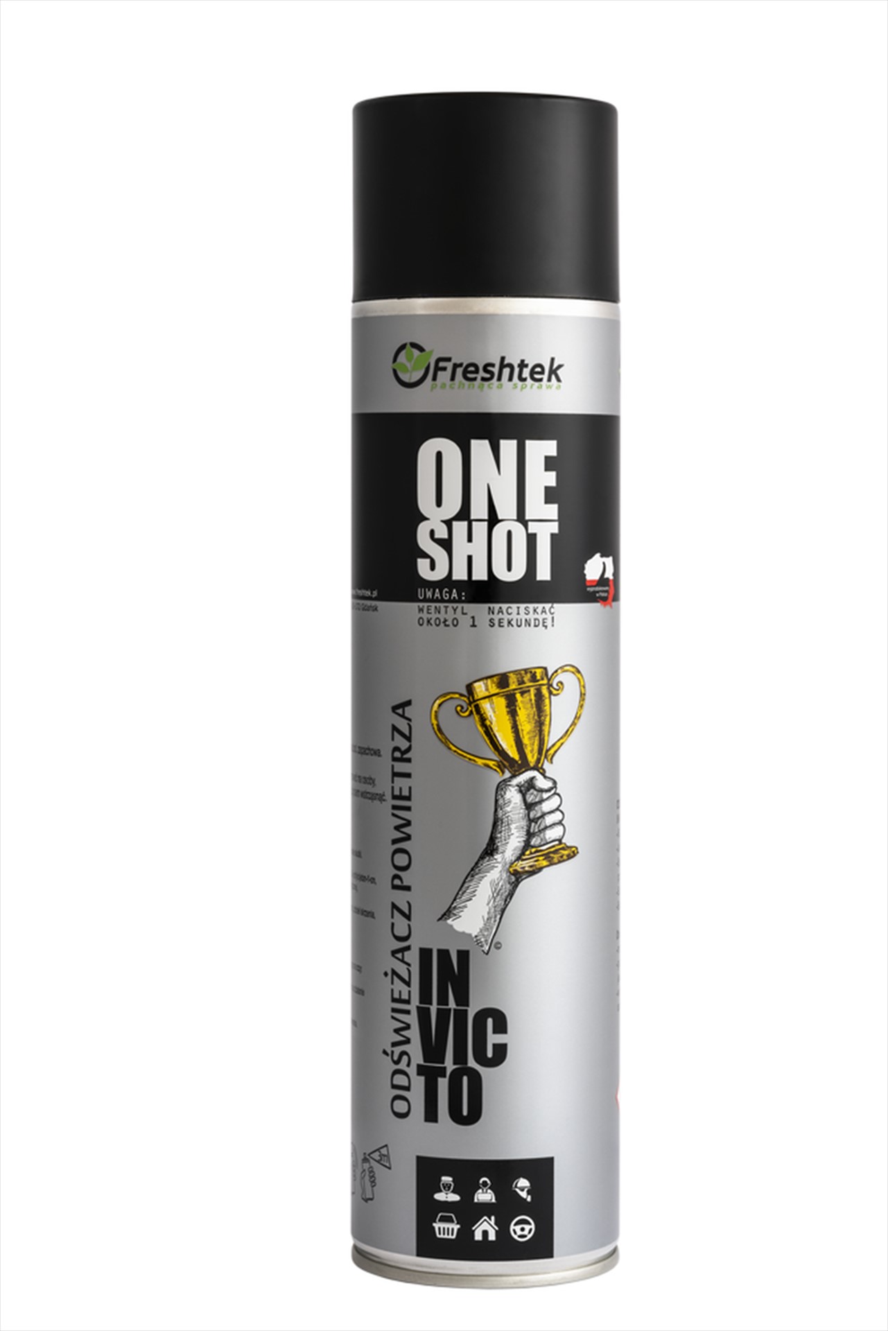 FRESHTEK ONE SHOT Odświeżacz powietrza INVICTO 600ml (_/12/1)
