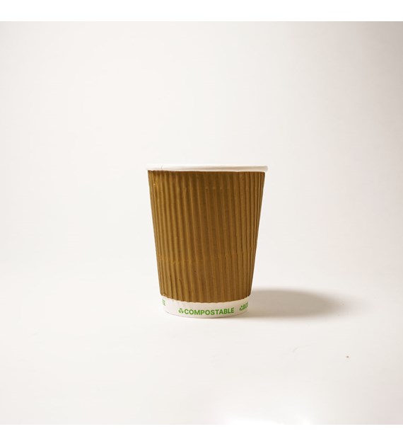 Kubek papierowy PLASTIC FREE 250ml KRAFT 3W (26/20/25)