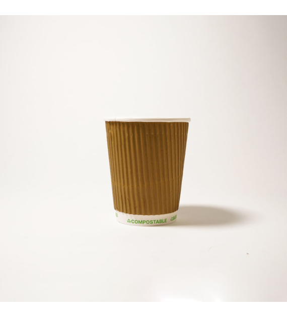 Kubek papierowy PLASTIC FREE 250ml KRAFT 3W (26/20/25)
