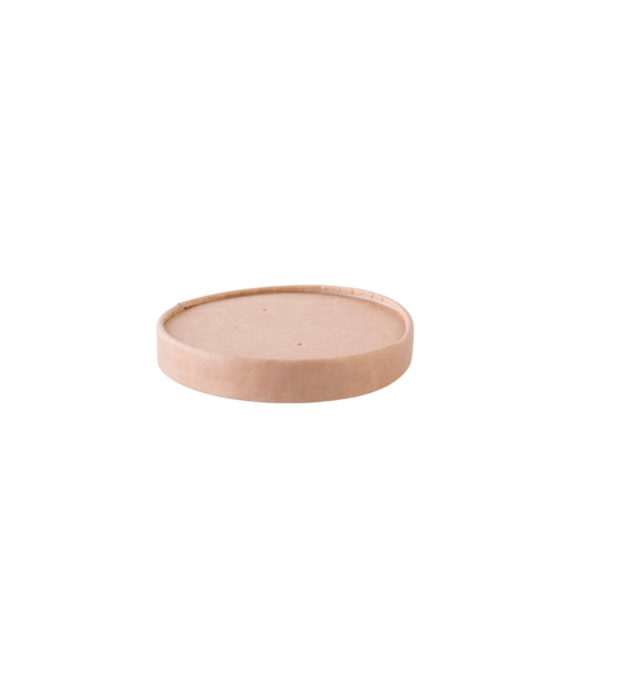 Pokrywka do pojemnika okrągłęgo papierowa Eat&Go KRAFT/BIAŁY 115mm (20/10/50)