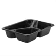 Think`n Pack Pojemnik do zgrzewu WZMOCNIONE ROGI trójdzielny czarny T-227x178x50 PP (24/8/50)