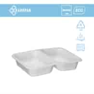 (REUSE) Pojemnik B-9510C 227x178x40 590/500ml dwudzielny BIAŁY (16/8/40)
