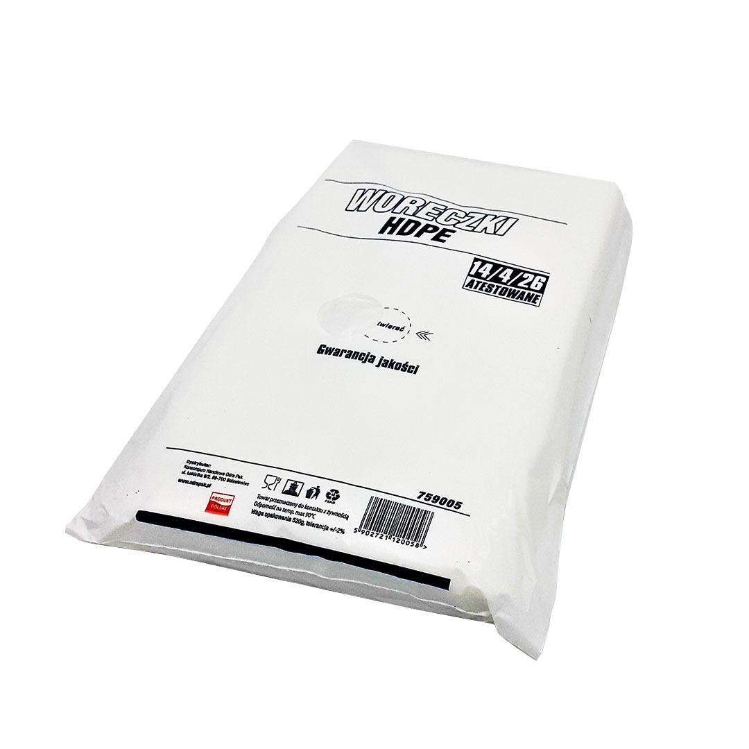 Woreczki HDPE 14/4/26 6mic (100/10/800)