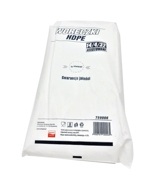 Woreczki HDPE 14/4/32 6mic (90/10/800)