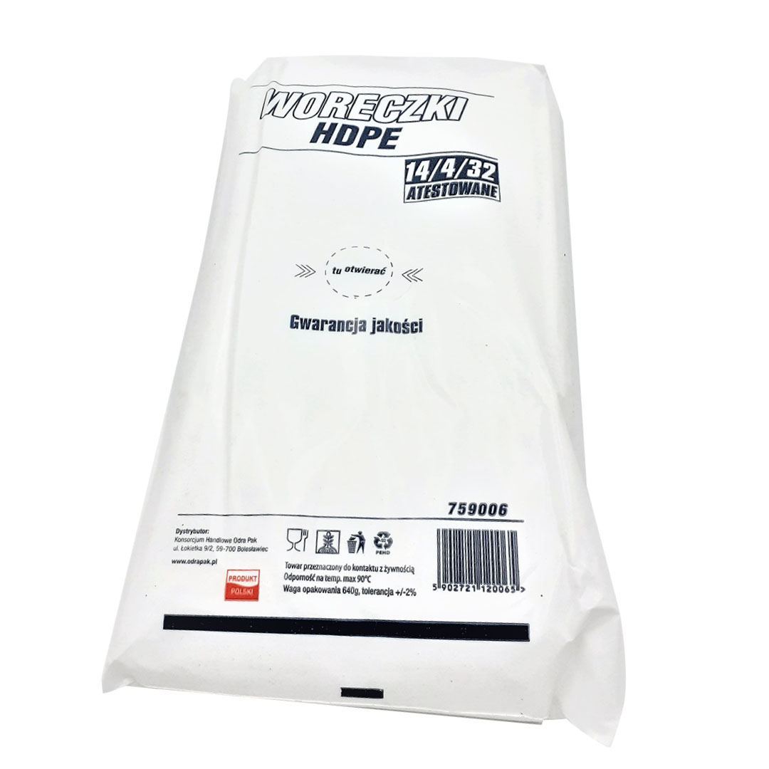 Woreczki HDPE 14/4/32 6mic (90/10/800)