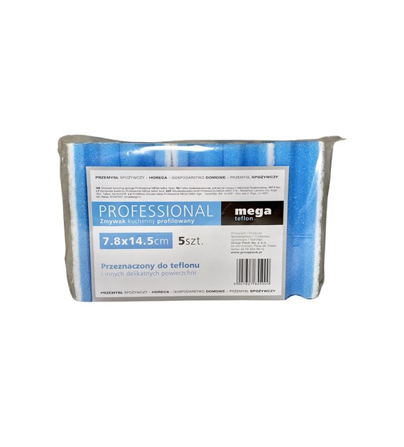 Zmywak kuchenny profilowany niebieski MEGA TEFLON 7,8x14,5cm (_/28/5)