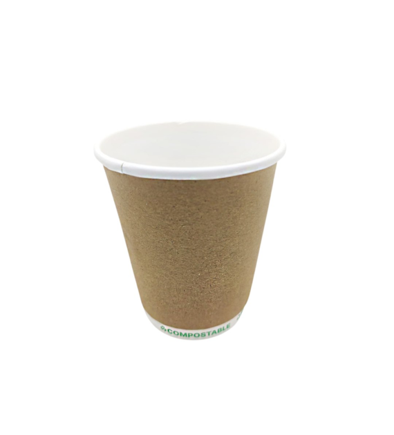 Kubek papierowy PLASTIC FREE 250ml KRAFT 2W (28/20/25)