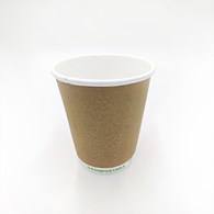 Kubek papierowy PLASTIC FREE 250ml KRAFT 2W (28/20/25)
