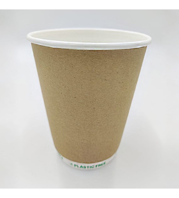 Kubek papierowy PLASTIC FREE 300ml KRAFT 2W (18/20/25)