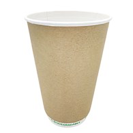 Kubek papierowy PLASTIC FREE 400ml KRAFT 2W (14/20/25)