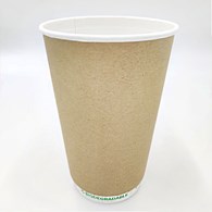 Kubek papierowy PLASTIC FREE 400ml KRAFT 2W (14/20/25)