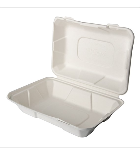 Wood Fiber MENUBOX Z PULPY DRZEWNEJ - NIEDZIELONY 23x15,9x7,7cm BIAŁY (240/4/50)