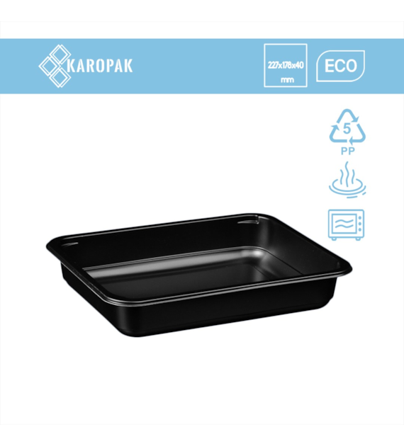 (REUSE) Pojemnik W1/620D 227x178x40 1000ml CZARNY (16/1/320)