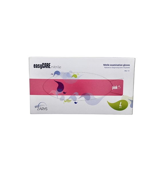 Rękawiczki nitrylowe L JASNY RÓŻ easyCARE (_/10/100)