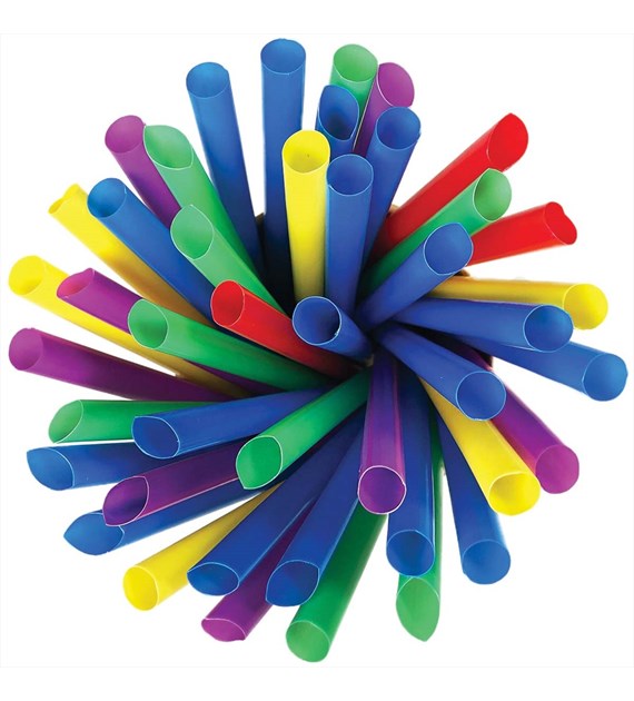 (REUSE) Słomka ścięta PP BUBBLE TEA fi12mm 20cm PALETA BARW (36/11/200)
