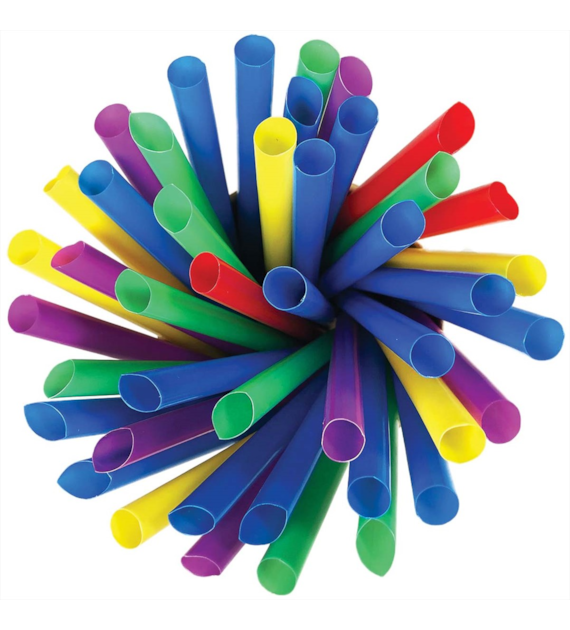 (REUSE) Słomka ścięta PP BUBBLE TEA fi12mm 20cm PALETA BARW (36/11/200)