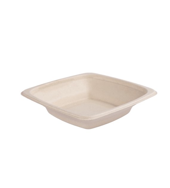 (EKO) Love Nature miska kwadratowa z trzciny cukrowej 180x180 470ml 16oz BEŻOWA (60/6/50)