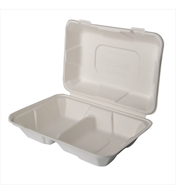 Wood Fiber MENUBOX Z PULPY DRZEWNEJ - 2 DZIELNY 23x15,9x7,7cm BIAŁY (_/4/50)