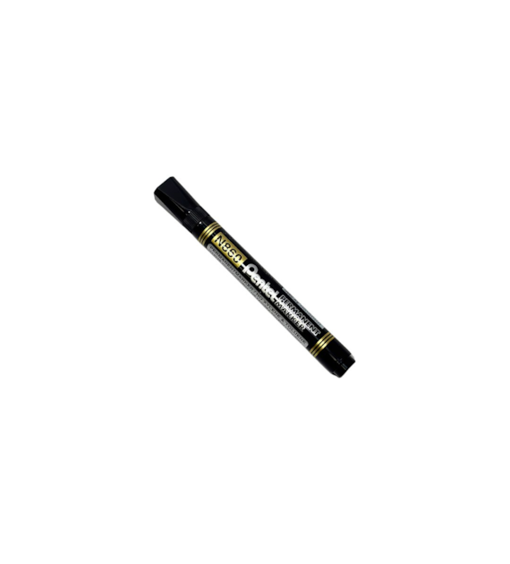 PENTEL Marker permamentny CZARNY ścięta końcówka (_/12/1)