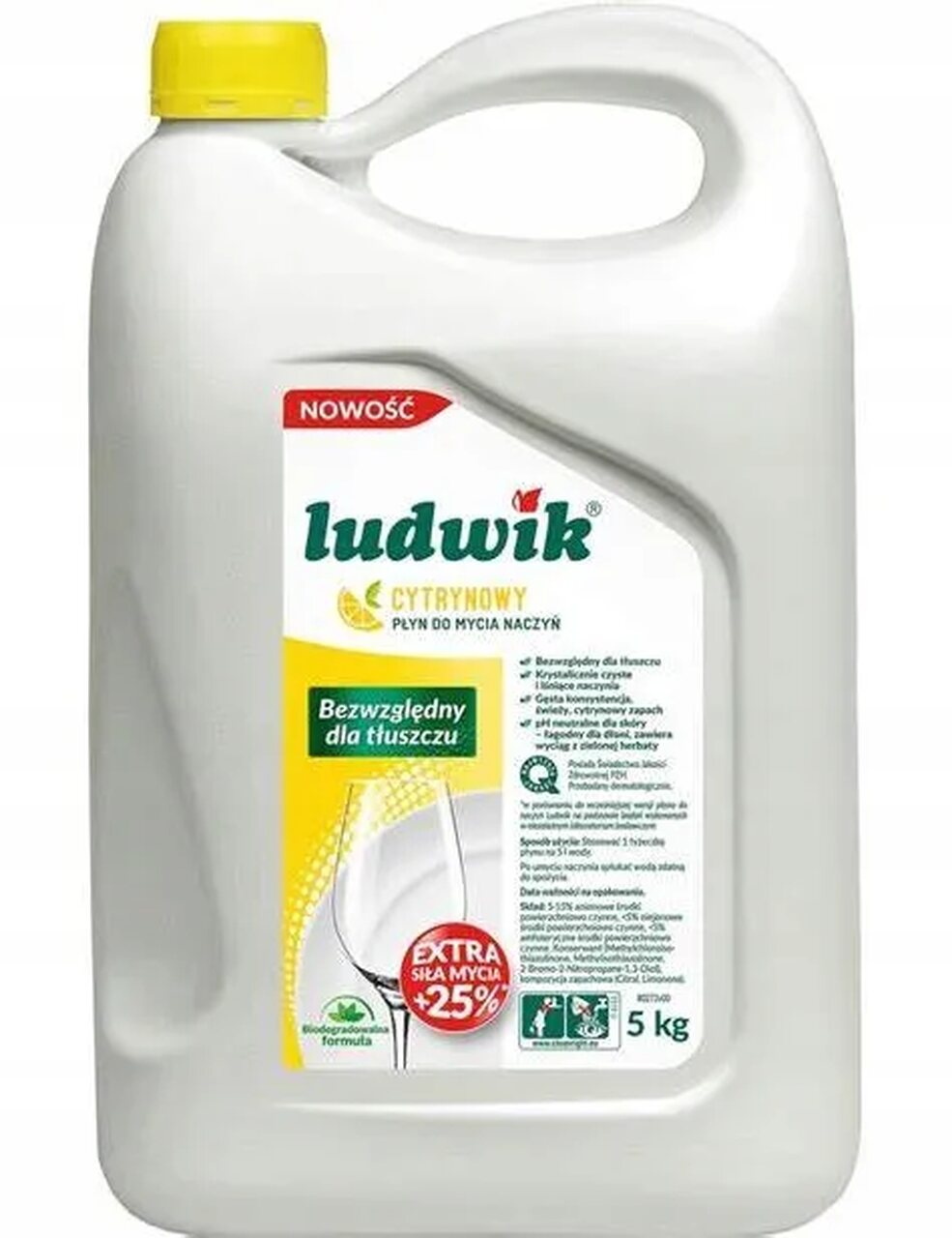 LUDWIK płyn do mycia naczyń o zapachu cytrynowym 5L (114/1/1)