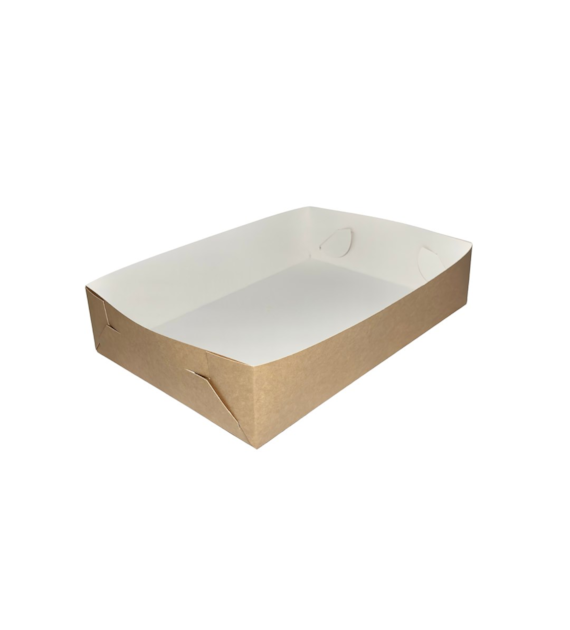 PUDEŁKO CATERING SET BOX BRĄZOWO-BIAŁE 25x35x8cm (0/50/1)