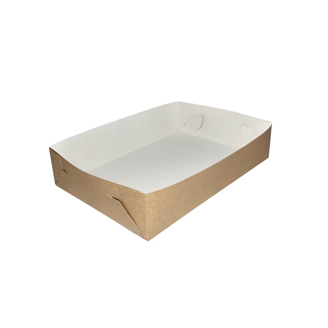 PUDEŁKO CATERING SET BOX BRĄZOWO-BIAŁE 25x35x8cm (0/50/1)