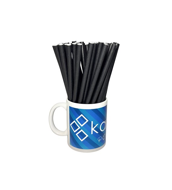 SŁOMKA PAPIEROWA CZARNA 8mm 19,7cm (_/45/100)