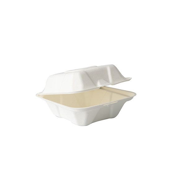 Wood Fiber MENUBOX Z PULPY DRZEWNEJ - HAMBURGER 14,5x14,5x7,4cm BIAŁY (420/10/50)