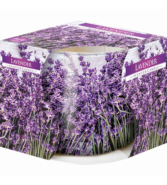 BISPOL świeca zapachowa w szkle baryłka  Lawenda  (_/6/1)