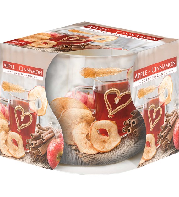 BISPOL świeca zapachowa w szkle baryłka  Jabłko-cynamon  (_/6/1)