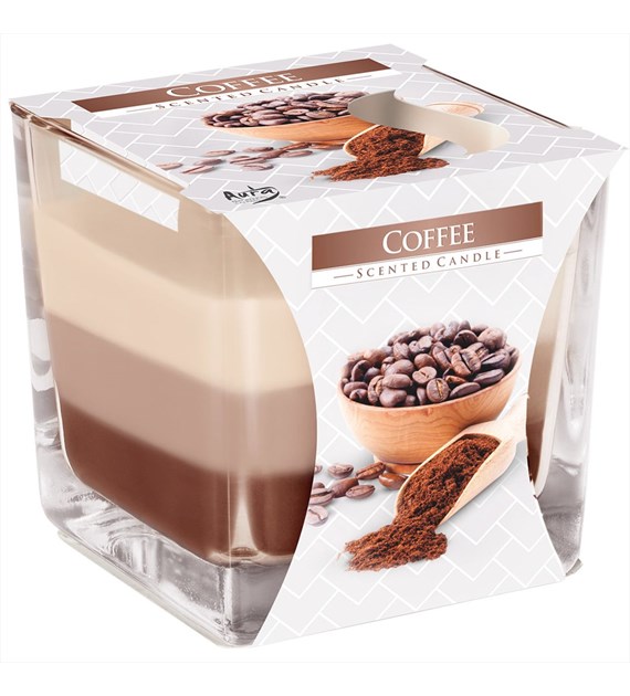 BISPOL świeca zapachowa trójkolorowa  Kawa  (_/6/1)