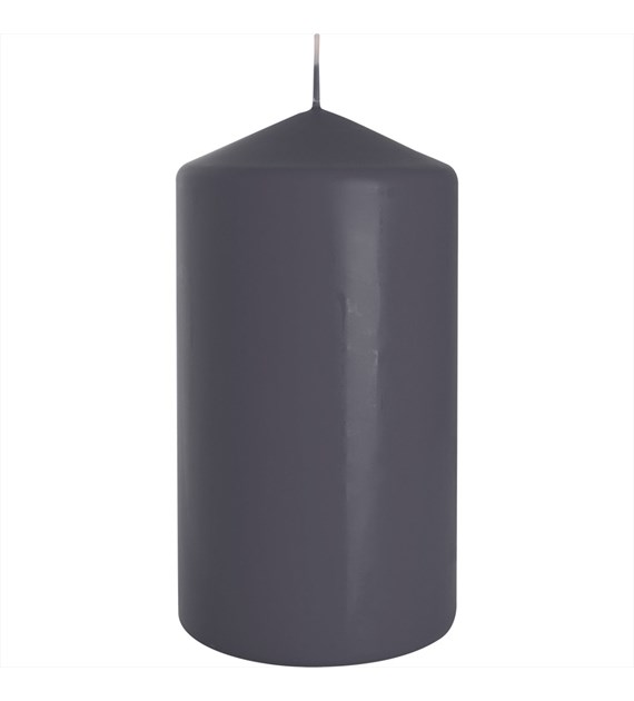 ŚWIECA WALEC SZARY 80x150 (_/6/1)